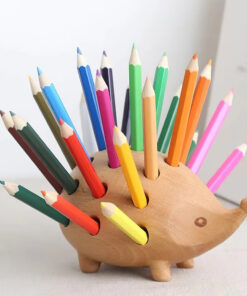 Wooden Handmade Hedgehog Pencil Holder