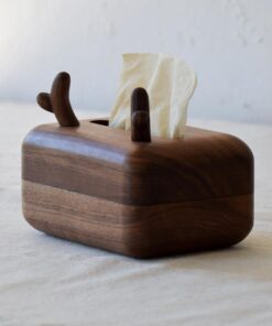Antler Tissue Box Cover Wooden Handmade Home Decoration