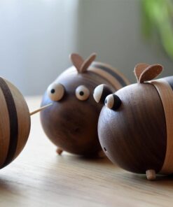 Bee Toothpick Holder Wooden Handmade Table Decorations