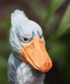 Shoebill Bird Figurines Hand Carved Painted Wooden