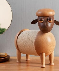 Little Sheep Tissue HolderWooden Handmade Home Decoration