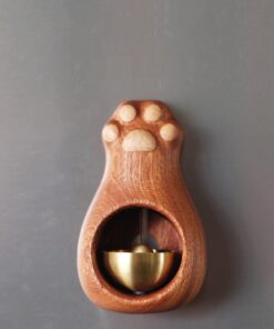 Doorbell Decoration Wooden Handmade Engraving Cat Paw